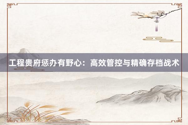 工程贵府惩办有野心：高效管控与精确存档战术